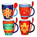 VASO MUG CON CUCHARITA 10.5 X 8.5 CM ROSALIA