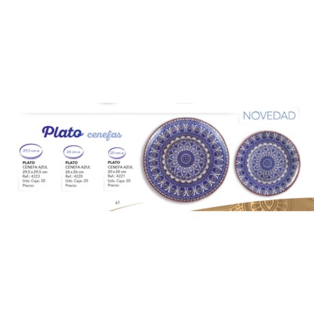 PLATOS CENEFAS AZUL 20 CM
