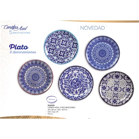 PLATOS CENEFAS AZUL 20 CM 5 DEC