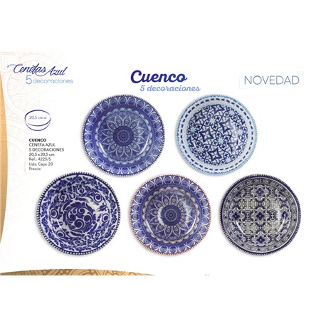 CUENCO CENEFAS AZUL 20.5 X 20.5 CM 5 DEC