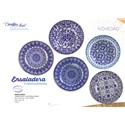 ENSALADERA CENEFAS AZUL 23.5 X 23.5 CM 5 DEC
