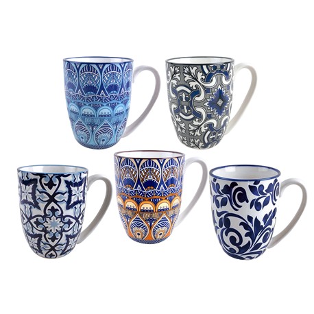 VASO ASA CENEFAS AZULES DE 12X 8 X 10,5 CM