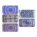 BANDEJA RECTANGULAR CENEFAS AZUL 24 X 12 CM 5 D