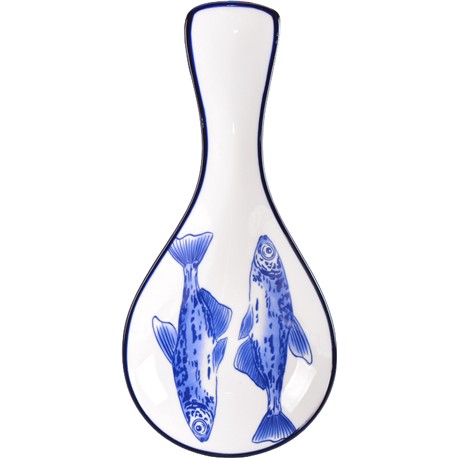CUCHARA PECES AZULES 27,30 CM CON AGUJERO