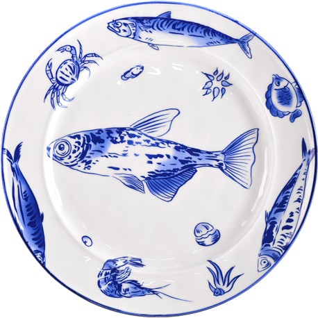 PLATO REDONDO 28 CM PECES CON AGUAJERO