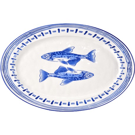 BANDEJA OVALADA 39 CM PECES CON AGUJEROS