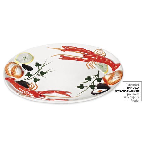 BANDEJA OVALADA PEQ 34 X 14 CM MARISCO