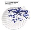 BANDEJA ALMEJA MARISCO AZUL 35 X 29 CM
