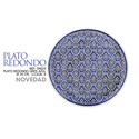 PLATO REDONDO GRES AZUL 34 CM