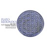 PLATO REDONDO GRES AZUL 34 CM