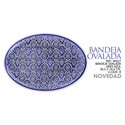 BANDEJA OVALADA GRES AZUL 36.5 X 24.5 CM