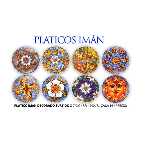 PLATICO IMAN DECORADO SURTIDO 7 CM