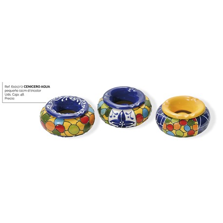 CENICERO AGUA PEQUE 11 CM D TRICOLOR