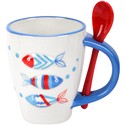 VASO CON CUCHARITA PECES 12 X 8 X 10 CM