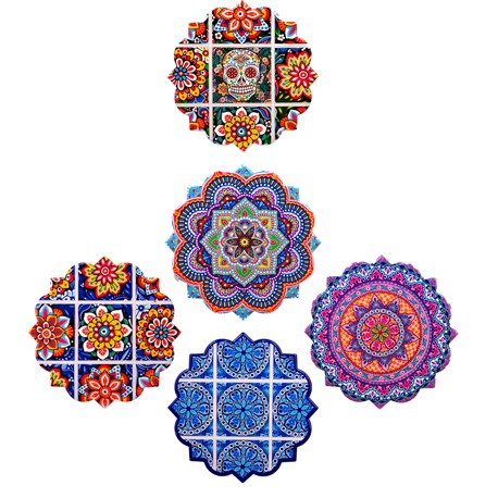 POSAVASOS MULTICOLOR DECORATIVO SURT 10X10CM