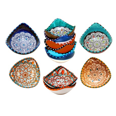 CUENCO TRES PICOS 9 CM GAZANIA PASTEL