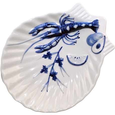 BANDEJA ALMEJA MARISCO AZUL PEQUEÑA 22 CM