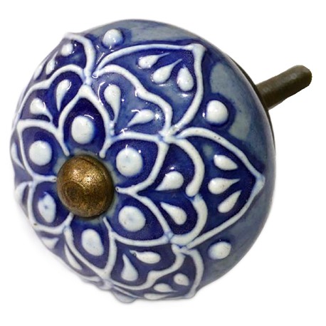 TIRADOR CERAMICA CON RELIEVE CAJA 4 PIEZAS