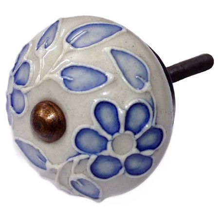 TIRADOR CERAMICA CON RELIEVE CAJA 4 PIEZAS