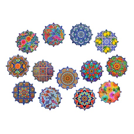 SALVAMANTEL GEOMETRICO MULTICOLOR 18 X 18 CM