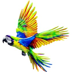 LORO CON ALAS METAL 16X18 CM PARA COLGAR