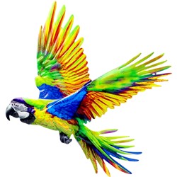 LORO CON ALAS METAL 21X23,5 CM PARA COLGAR