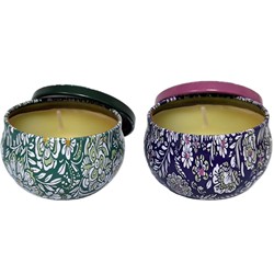 VELA CON FRAGANCIA 6X4 CM FLOWERS PASTEL 2 DISEÑOS