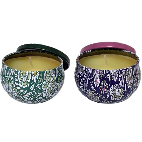 VELA CON FRAGANCIA 6X4 CM FLOWERS PASTEL 2 DISEÑOS